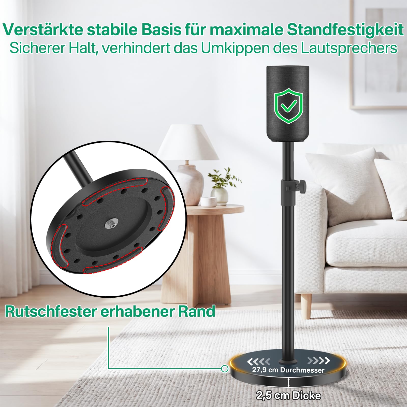 Supporto Altoparlanti Regolabile in Altezza per gli altoparlanti posteriori wireless per Sony SA-RS5 – Coppia di Supporti per Altoparlanti Ad Alta Portata per Sony SA-RS5 Supporto con Gestione Cavi
