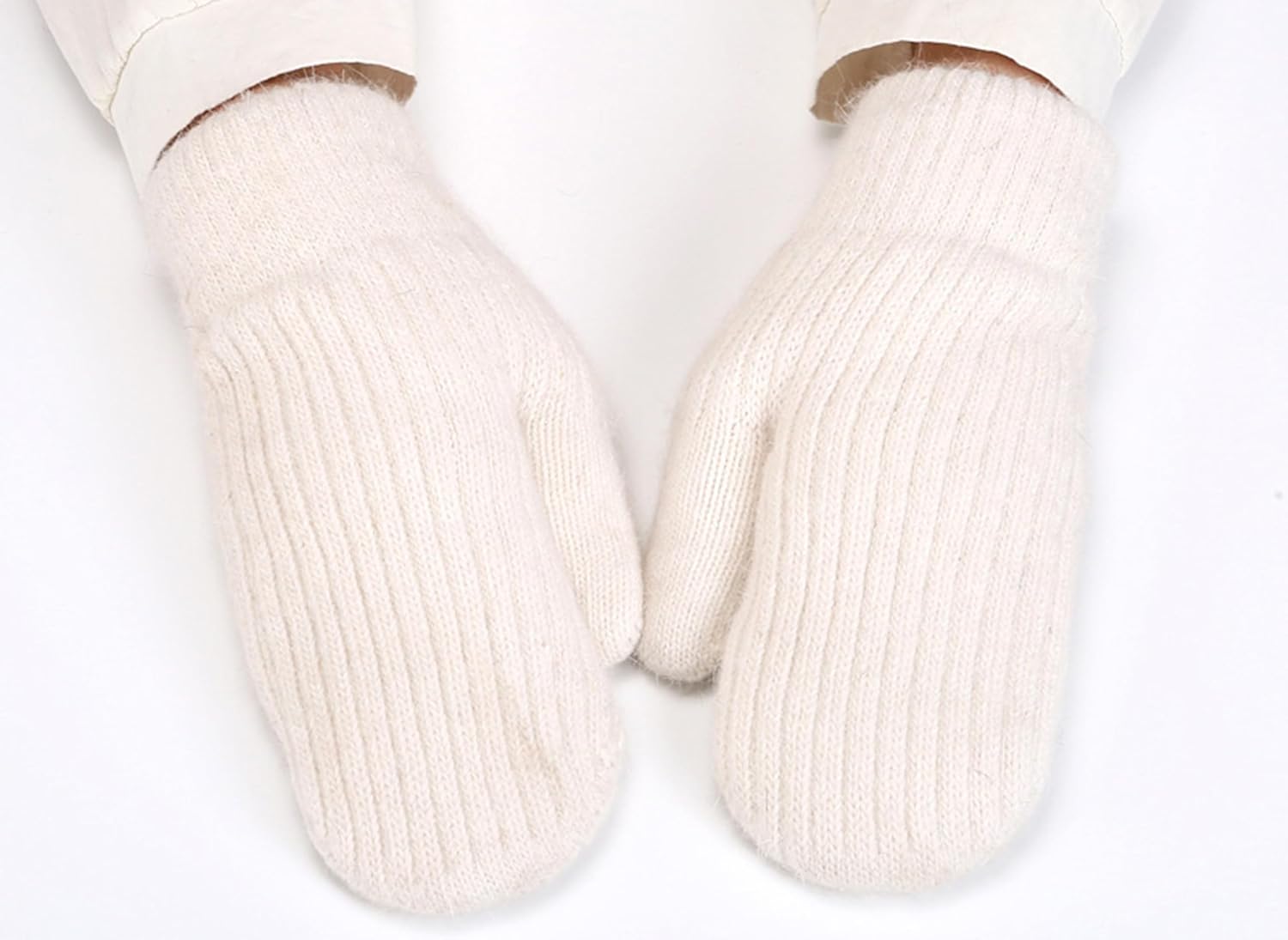 Winter Warm Knitted Mittens for Women - Cold Weather Stretch Thick Faux Fleece Gloves - Image 4