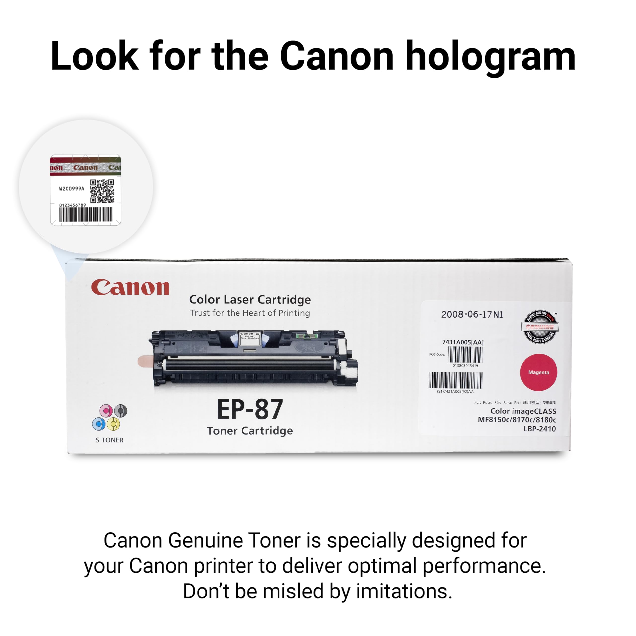Amazon.com: Canon Genuine Toner, Cartridge EP-87 Magenta (7431A005