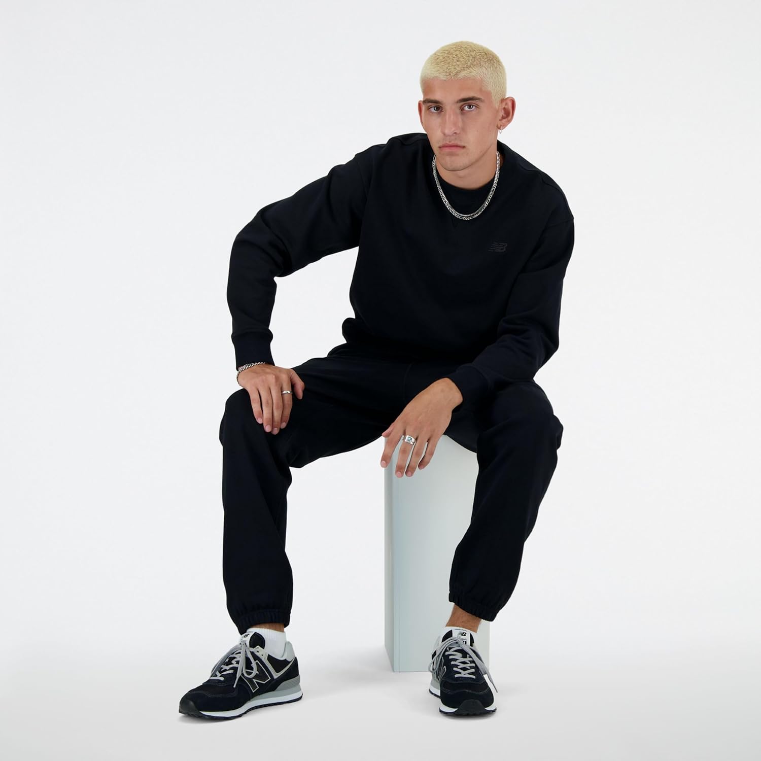 New Balance Men's Athletics French Terry Crew, Black, XX-Large - Image 6