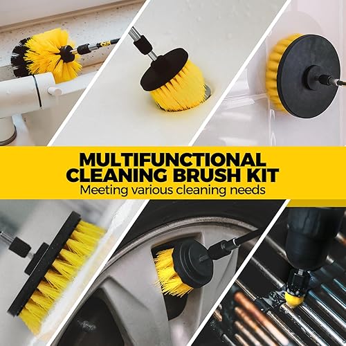 Miniatura 2 de Holikme - Juego de 25 accesorios de cepillos para taladro, incluye estropajos y esponjas, cepillo con accesorio de largo alcance, para limpieza de