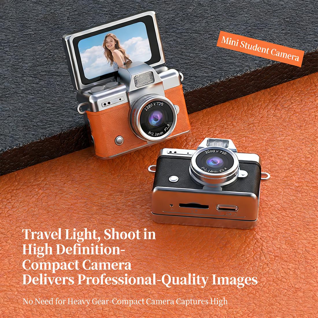 Mini Digital Camera with 1.47 in LCD Screen, Retro Mini Digital