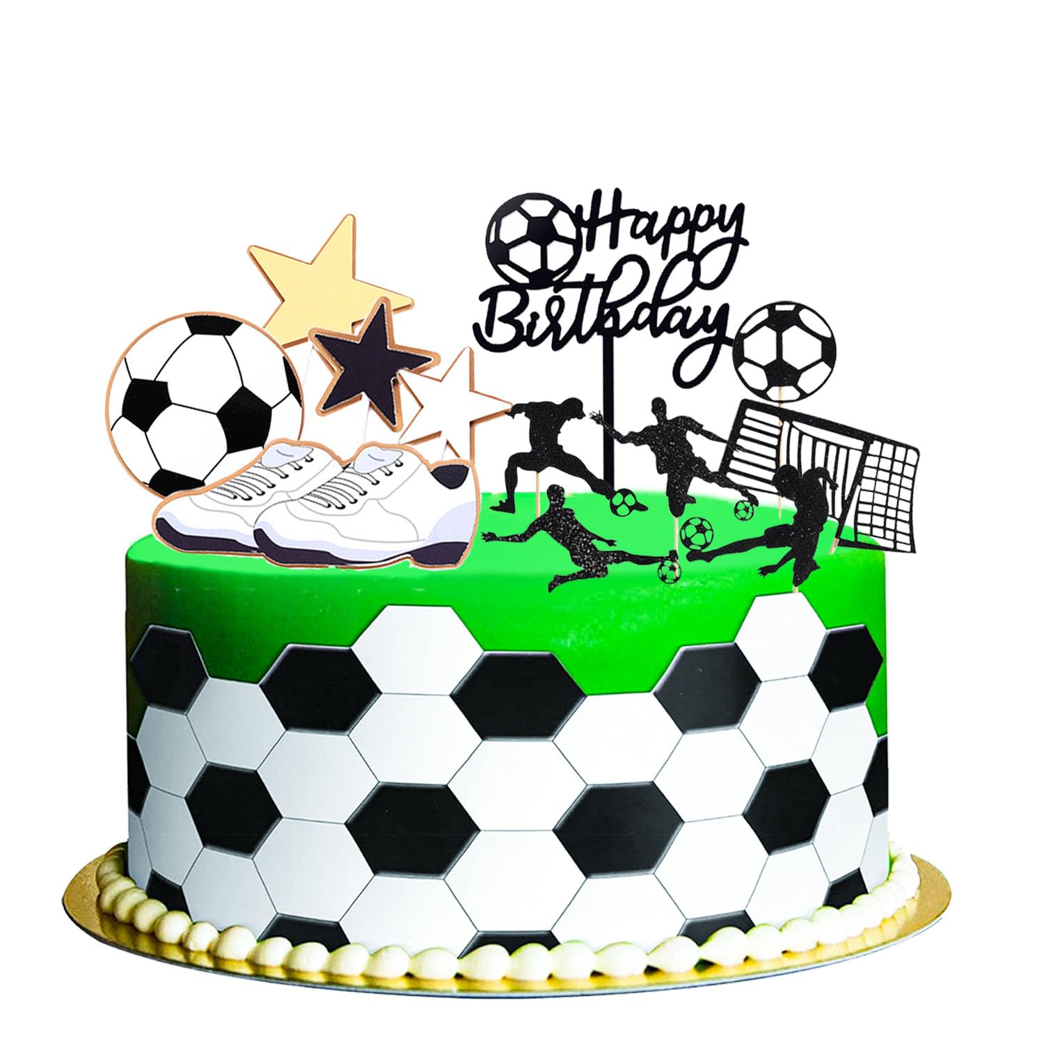 12 Piezas Decoración de Pastel de Fútbol, Deportes Fiesta Pastel Decoración, Fútbol Decoración de Cupcakes, Kit de Decoración de Tartas con Temática de Fútbol, para Cumpleaños y Fiestas de Equipo