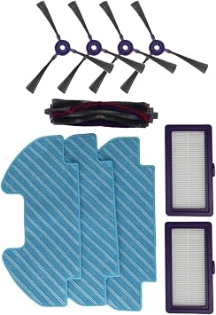 Main Brush Filters Side Brushes Mop Cloth Kit Compatible for Samsung Powerbot-E VR05R5050WK Vacuum Cleaner Sweeping Parts Mopping Cloths