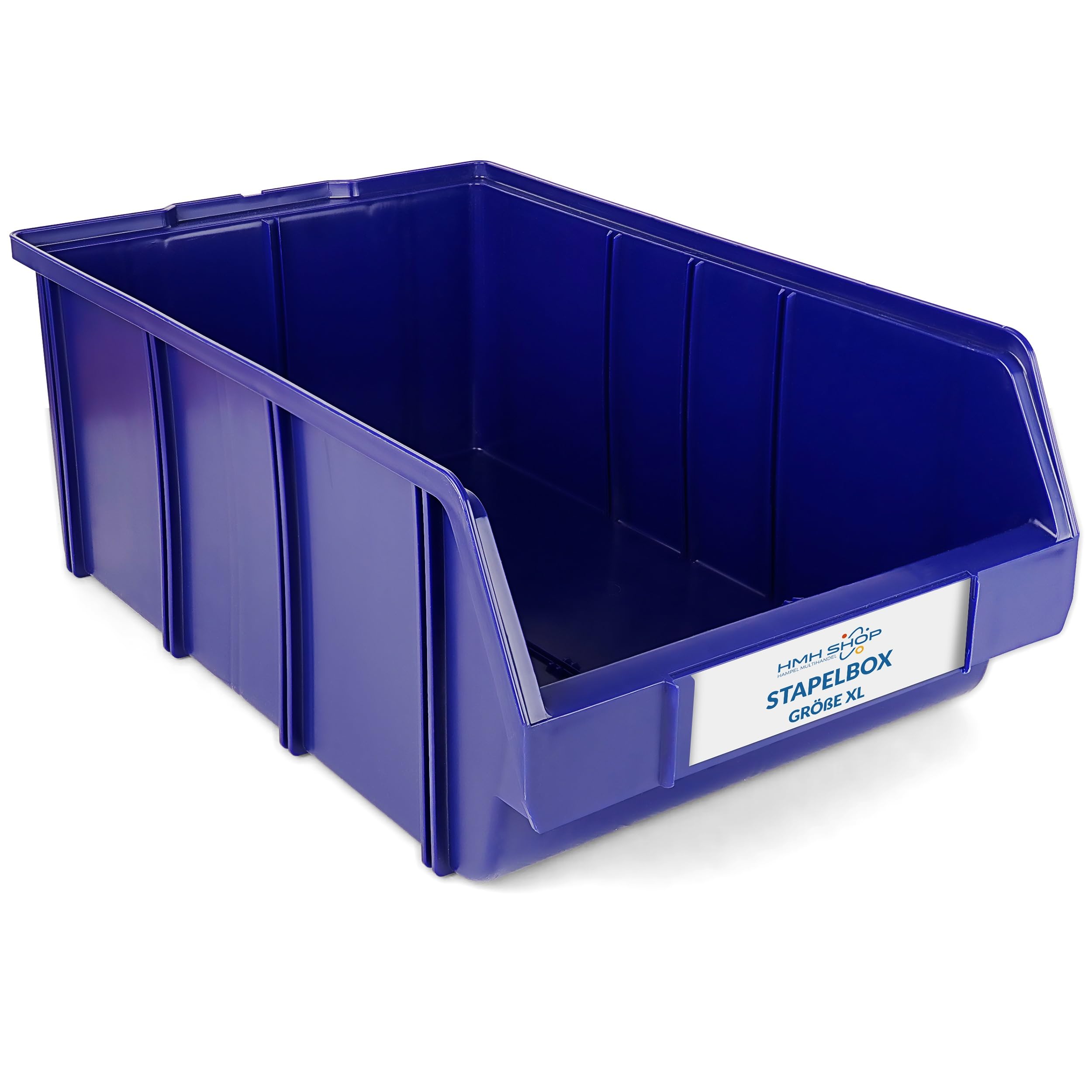 HMH 5x Stapelboxen XL Sichtlagerboxen 489x304x185mm Blau Kleinteile Aufbewahrung