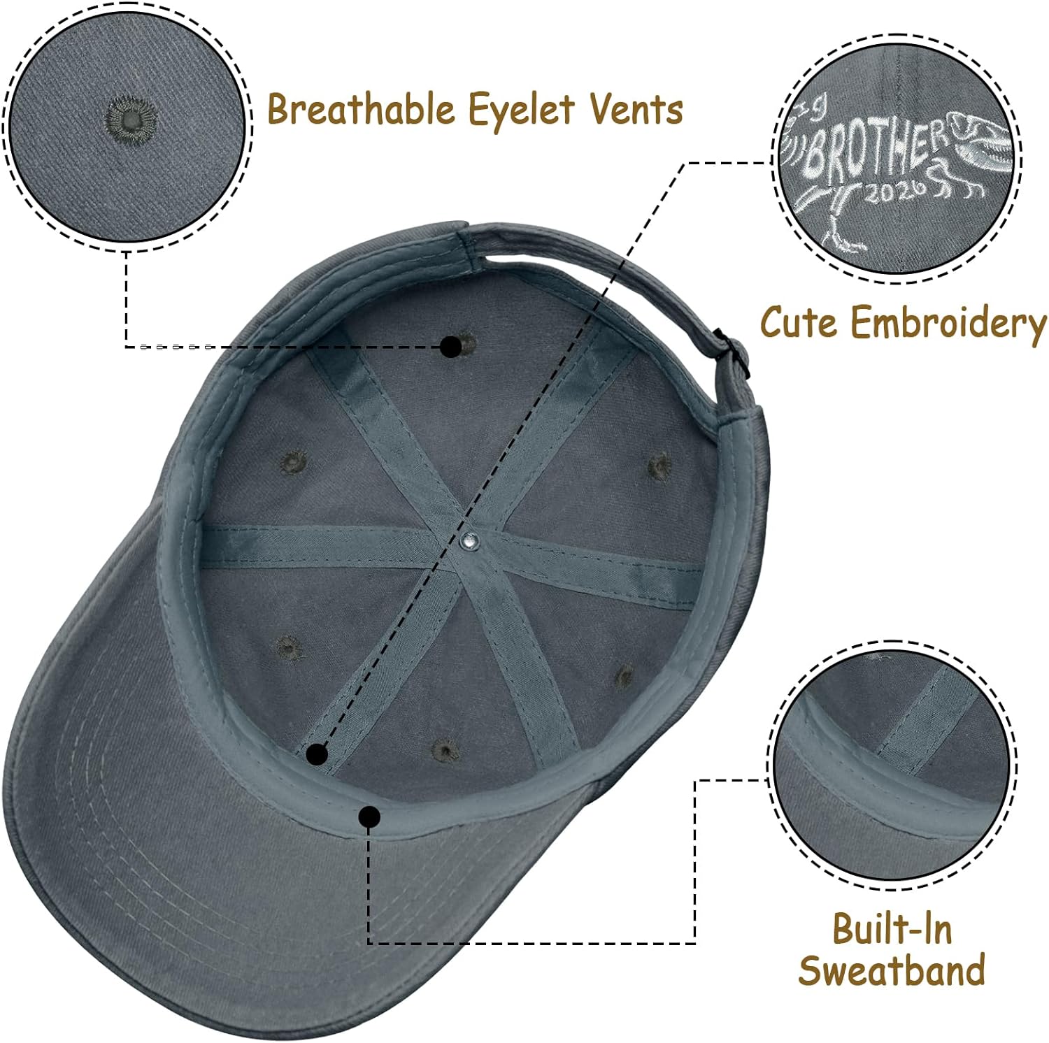 Big Brother Hats 2026 Big Brother Gift Adjustable Embroidered Baseball Hats for Boy - Image 4