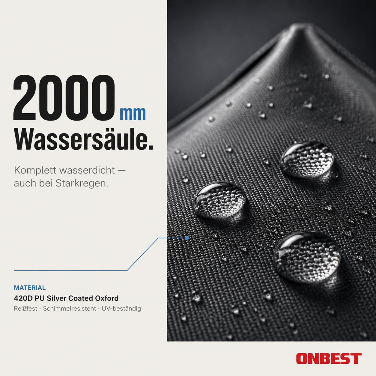 ONBEST Pavillon 3x3 m – Faltpavillon Pop-up mit Seitenwänden, Grau