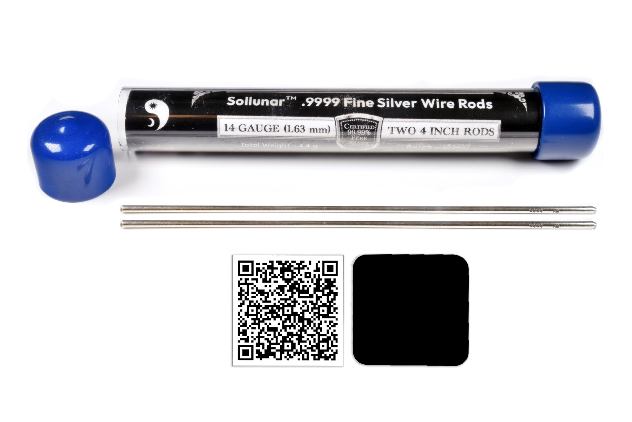 14-Gauge (1.63 mm) | 4-Inches | 9999 Fine Silver Colloidal Electrodes-2 Rods | Handcrafted in 24-Step Process, Energy-Infused | Ideal for Making