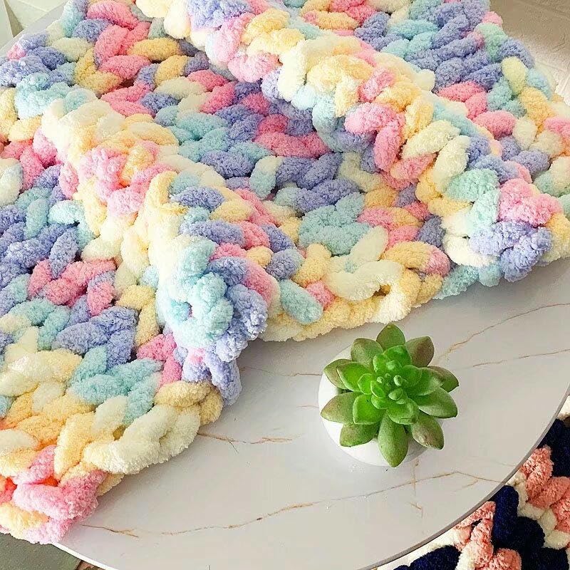 4 x 250 g bardzo duża przędza Chunky, miękka i gruba przędza ręcznie robiona na drutach, do poduszek szydełkowych, koców, toreb i legowisk dla zwierząt domowych