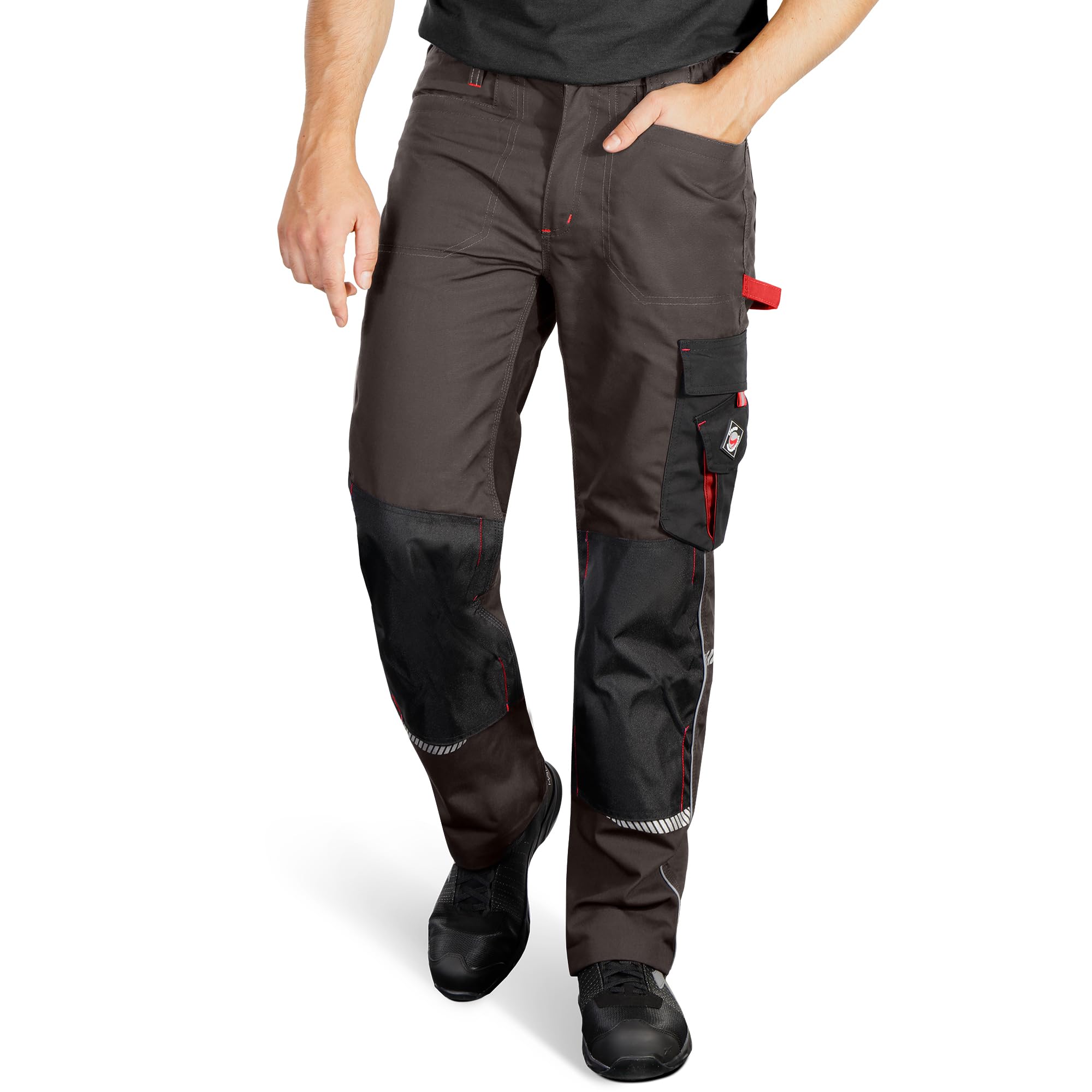 Stenso Prisma Herren Arbeitshose mit Taschen und Knieverstärkung, Robuste Arbeitshosen für Arbeitshose Männer mit Reflektierenden Details für Baustelle und Werkstatt