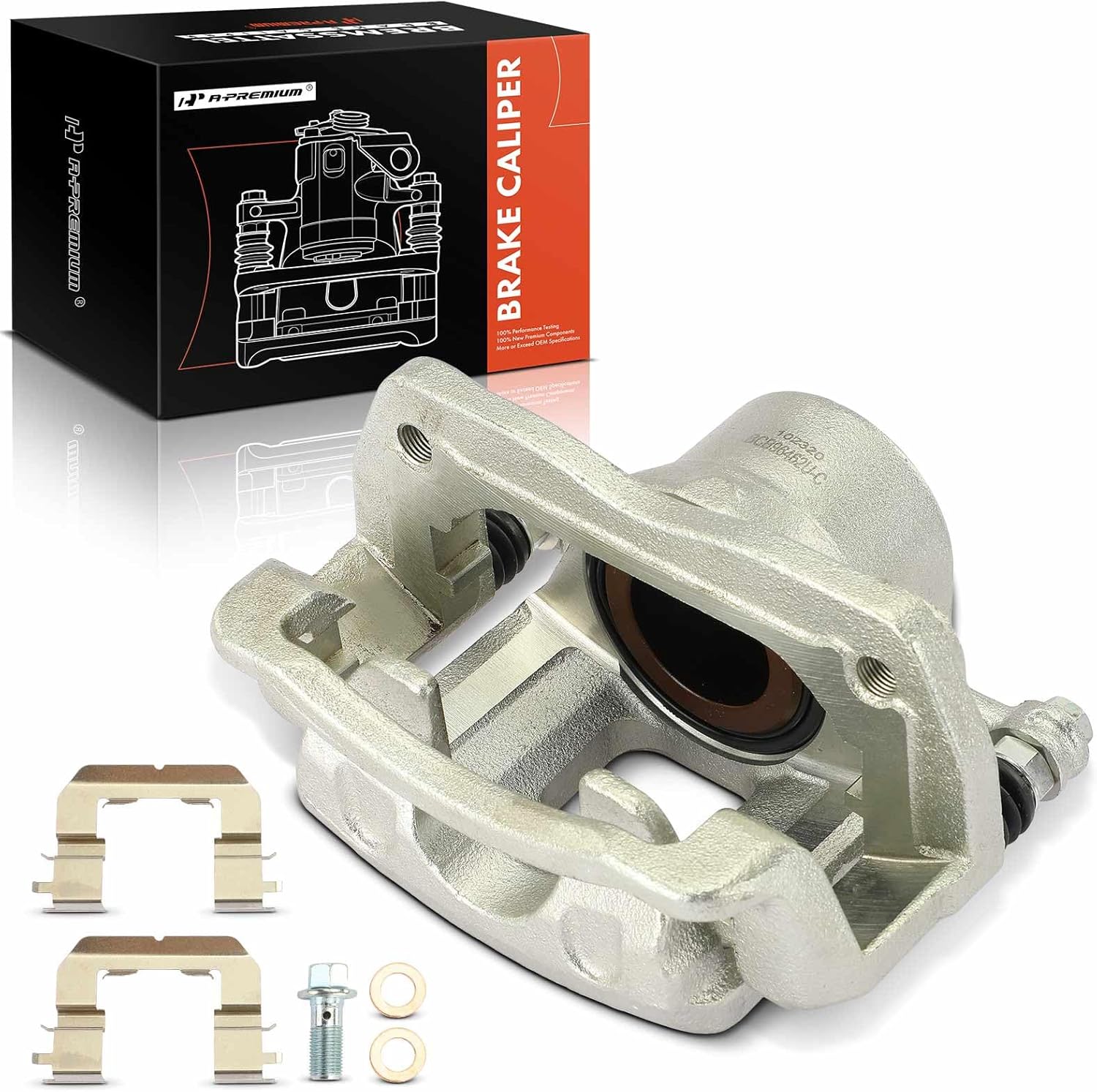 A-Premium Disc Brake Caliper Assembly with Bracket Compatible with Select Hyundai and Kia Models - Santa Fe 2010-2012, Sorento 2011-2013 - Front Right Passenger Side