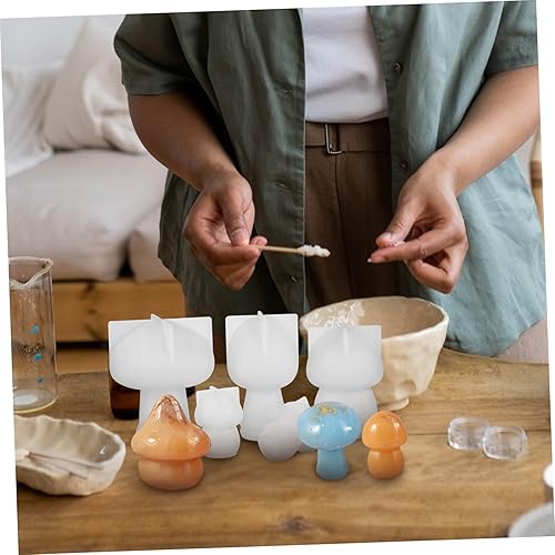 Miniatura 4 de SEWACC 30 moldes de hongos para decoración de tartas de postres, moldes de velas perfumadas para resina, cera de torta, caramelo, moldes de resina,