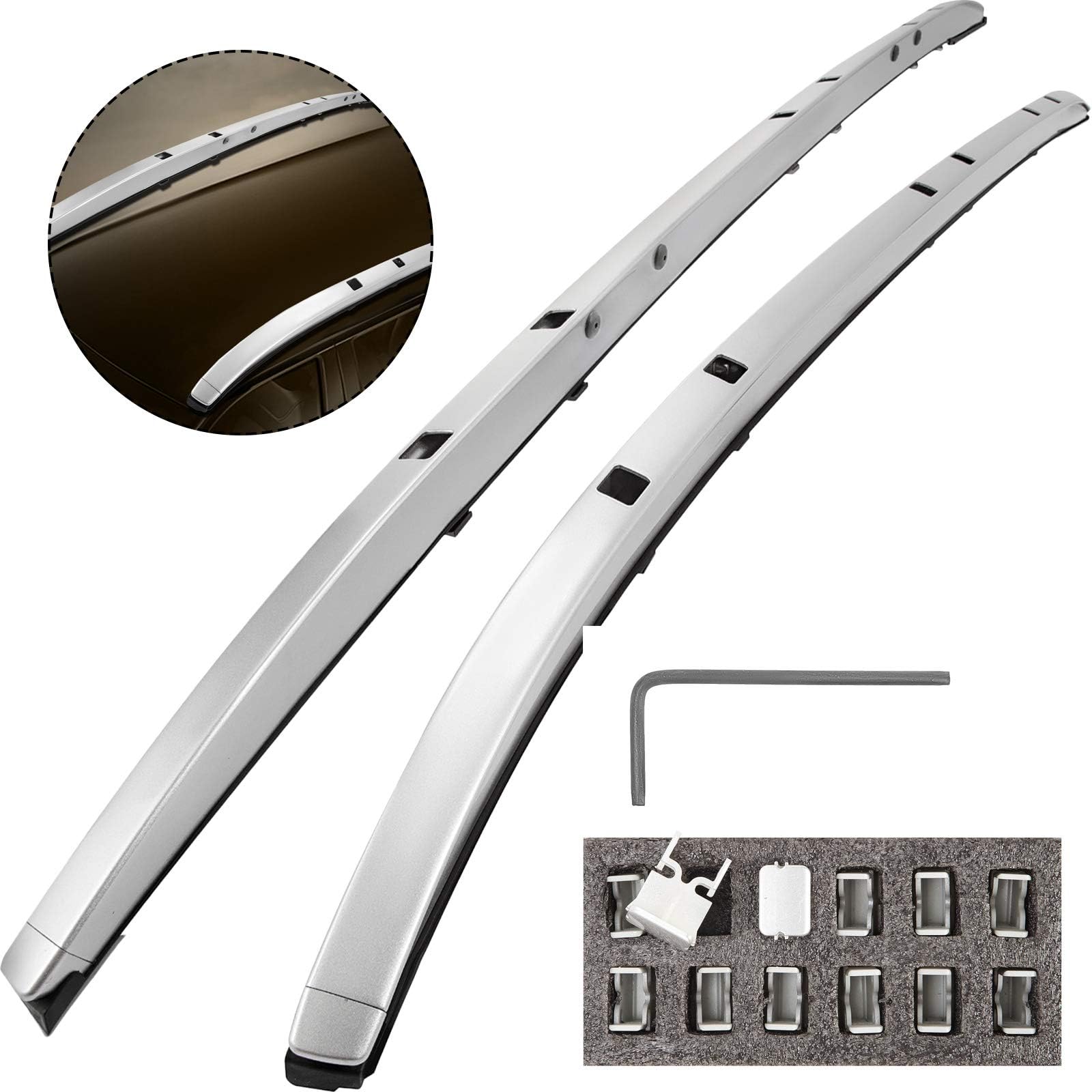Bestauto Roof Rack Rails Compatible with Mazda CX5 CX-5 2017 2018 2019 2020 Baggage Roof Rack Rails Cross Bar Rails