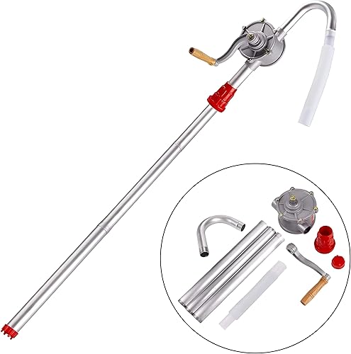 Miniatura 5 de Bomba de barril de bomba de tambor de 55 galones, bomba de mano giratoria de aluminio resistente para aplicaciones industriales automotrices y