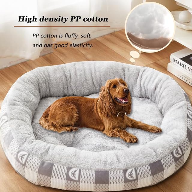 Foto 3 de 7 de ping bu Cama extra grande lavable para perros, sofá cama, antiansiedad, acogedor, cojín calmante para mascotas