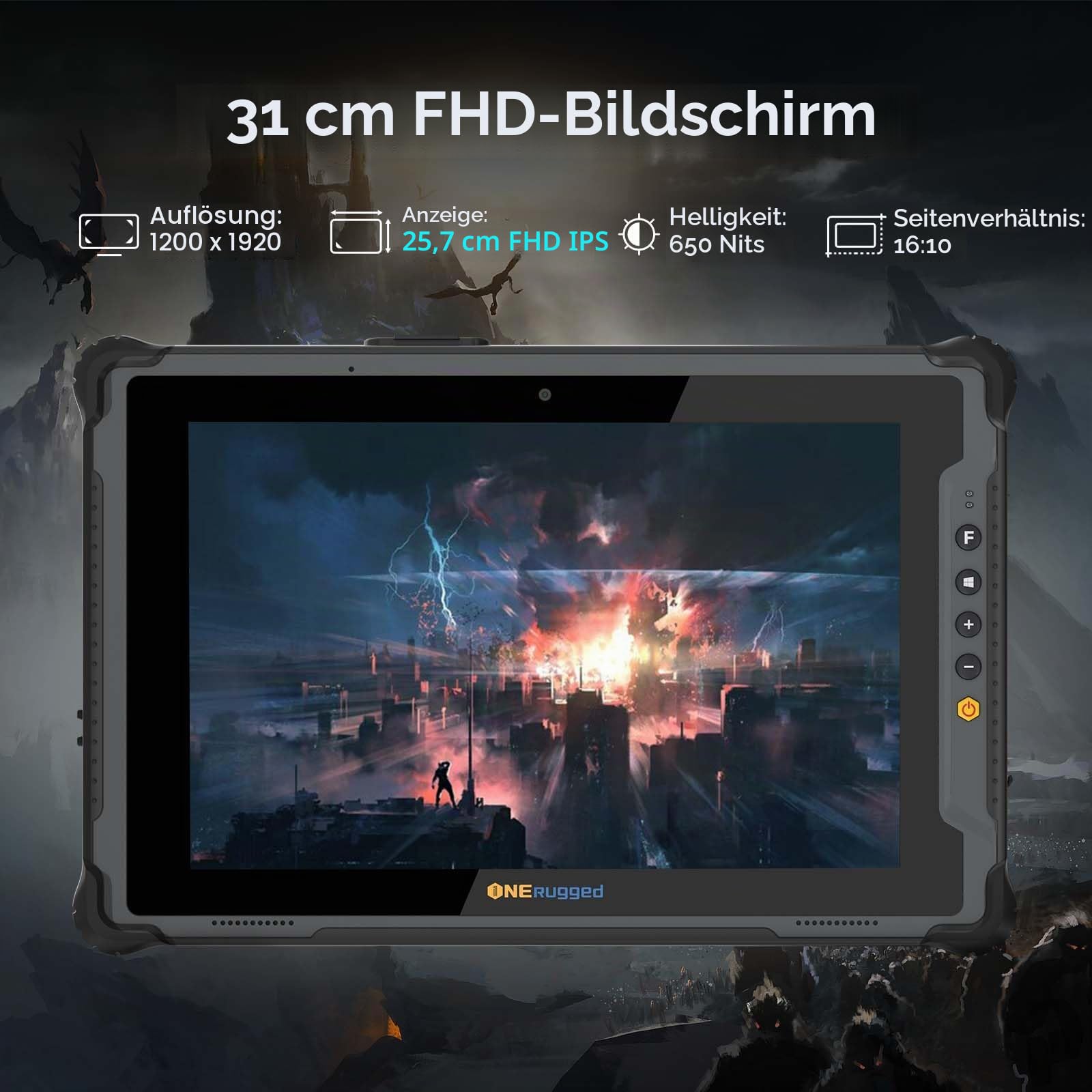 Rugged Tablet M20A, 12,2 Zoll Windows 11 Pro Tablet, 16 GB + 128 GB, Core i5-1235U, IP65 wasserdicht, doppelte Batterien, industrieller Outdoor-ArbeitspC mit 8 MP + 5 MP Kamera, 4G LTE/WiFi
