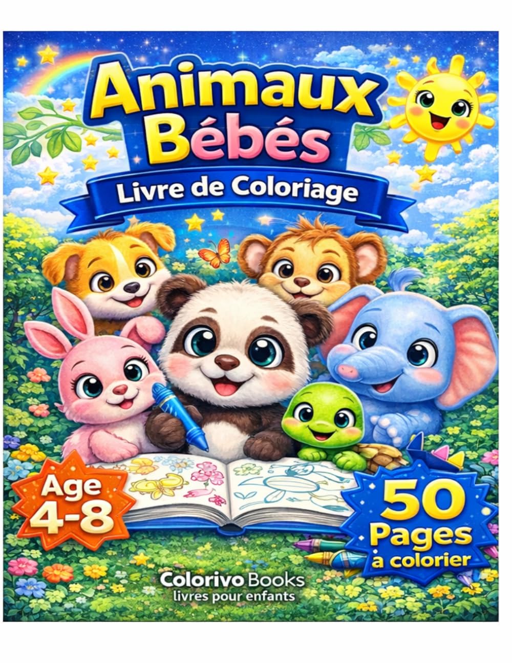 Incroyable Livre de Coloriage pour Enfants de 4 à 8 Ans : Animaux Mignons, Pages de Coloriage Amusantes et Faciles pour Garçons et Filles Créatifs