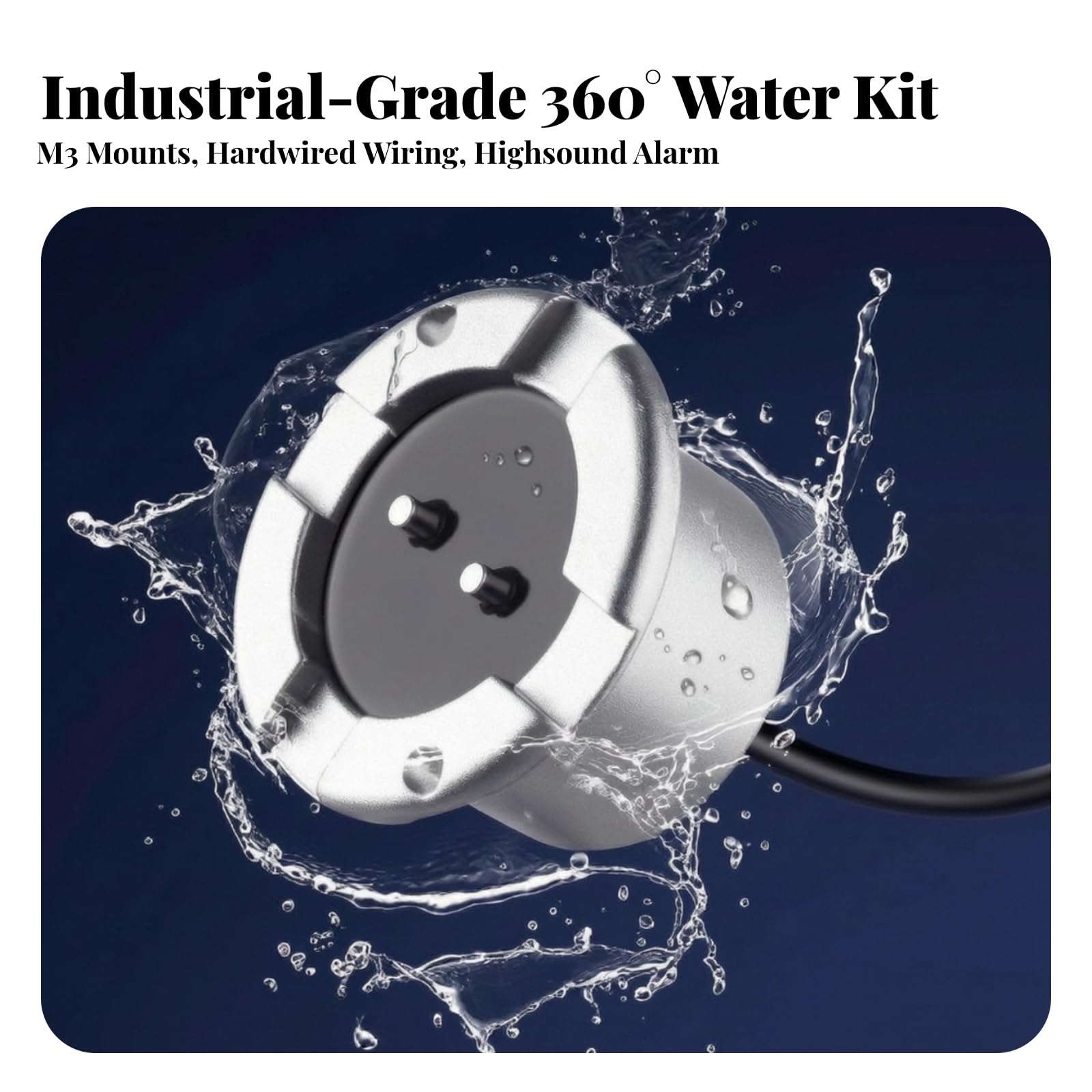 Kit Agua Cableado | Alarma Fugas Agua con Fuente Alimentación, Local, para Almacén, Volumen Ajustable