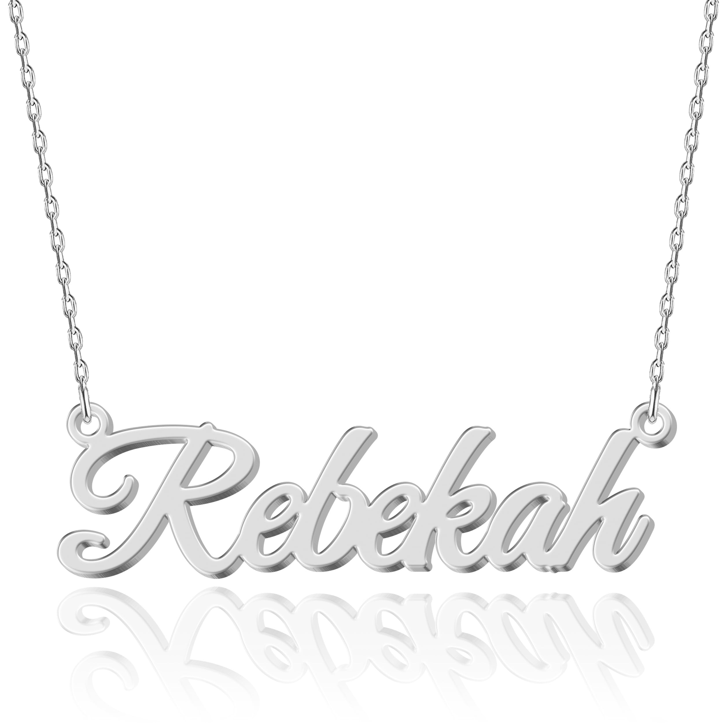 UMAGICBOX Exquisite Personalized Name Necklace|Choose from 14 Font Styles|Customizable 18K Gold Plated Stainless Steel & Sterling Silver Pendant|Unique Gift for Her