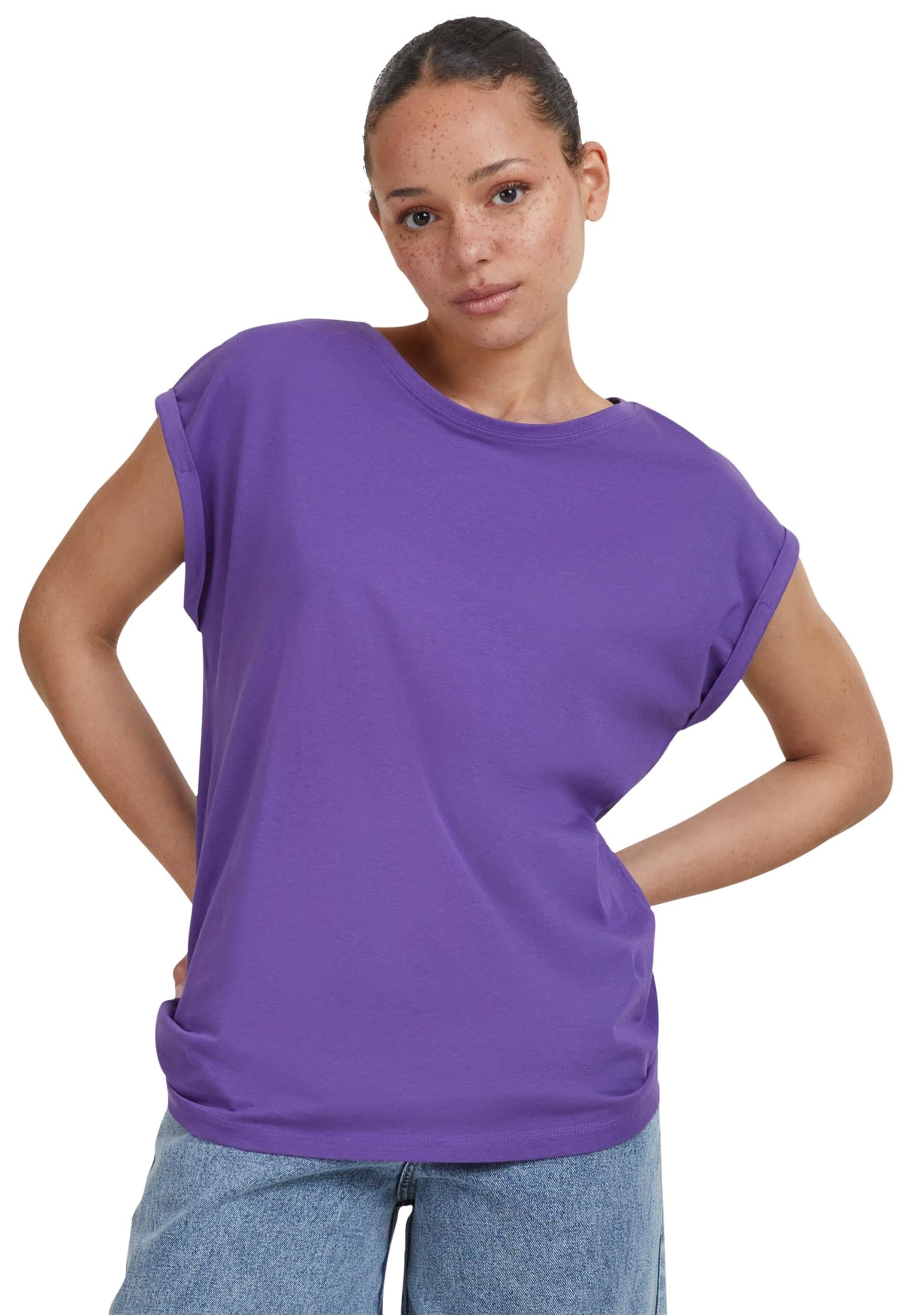 Urban Classics Women's Ladies Extended Shoulder Tee T-Shirt, Ultraviolet, 4XL