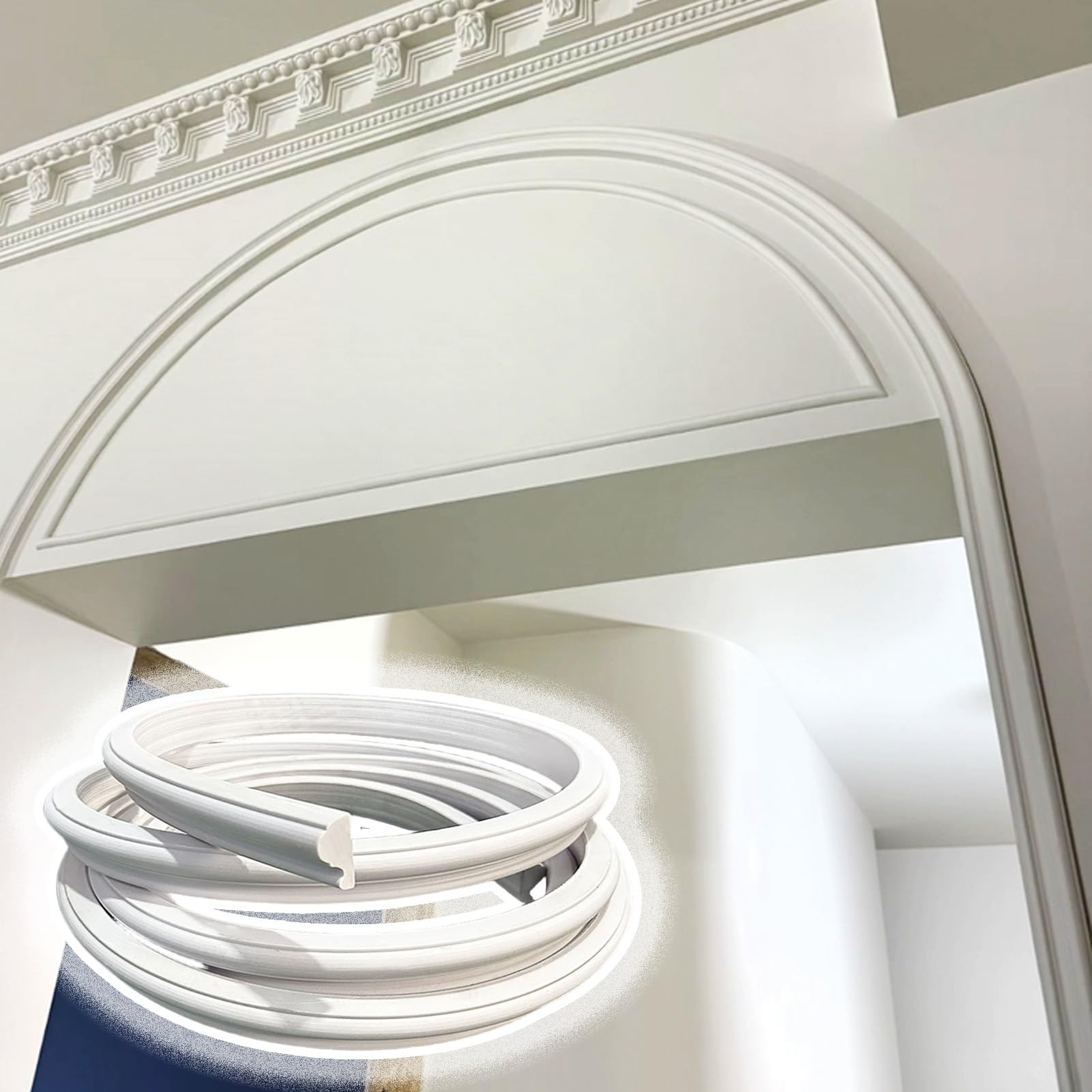 Moldura blanca de PVC flexible de alta densidad para techos y paredes