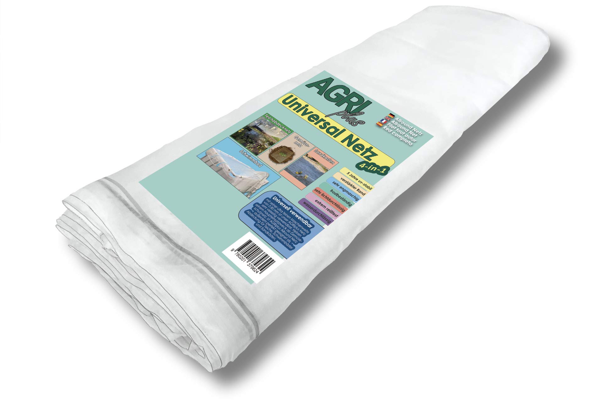 AGRIplus - Rete per laghetto, 2 x 30 m, resistente ai raggi UV e antistrappo, contro le foglie in autunno, come repellente per uccelli e gatti, rete di protezione per laghetti da giardino