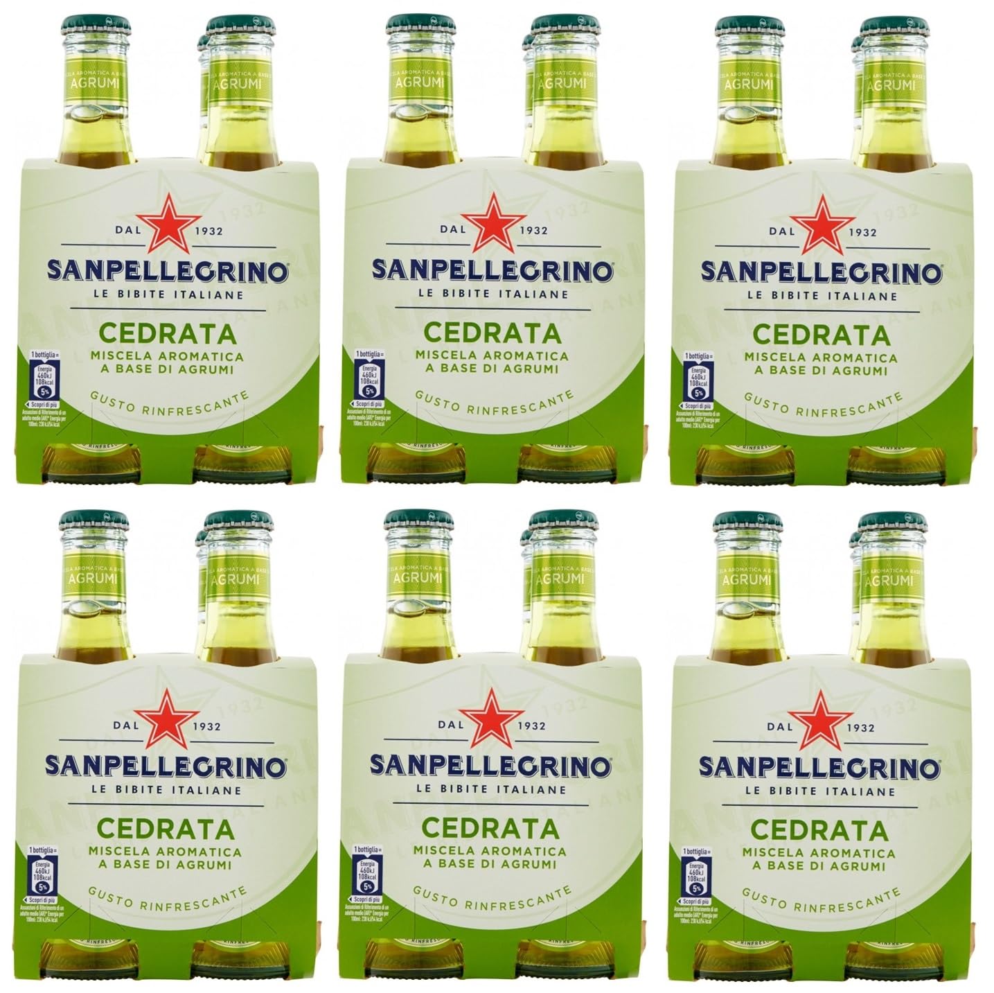 Sanpellegrino San Pellegrino Cedrata Lot de 48 boissons sans alcool + boisson sans alcool avec notes de gingembre 20 cl