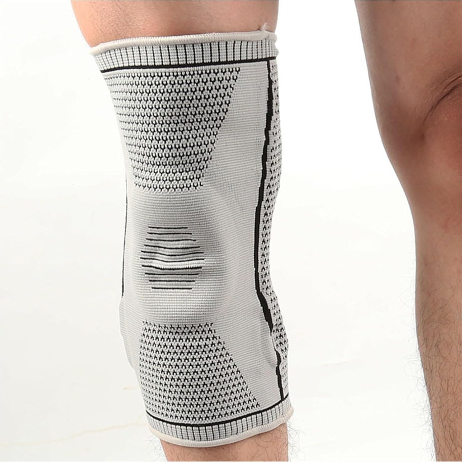 Knee Sleeves Elite Original - Compression Knee Brace, Patella Support & Side Stabilizers for Meniscus, Arthritis & Sports (Grey-X1PCS,Medium(60-70KG))