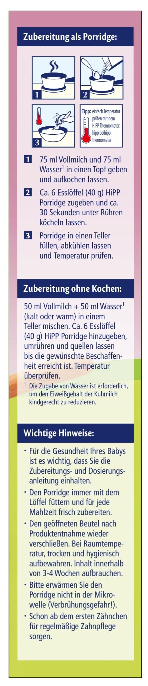 HiPP Bio Müesl Porridge Hafer Erdbeere-Himbeere (6 x 250g), ab 8. Monat, mit Bio-Hafer, Vitamin B1, ohne Zuckerzusatz, in bester Bio-Qualität
