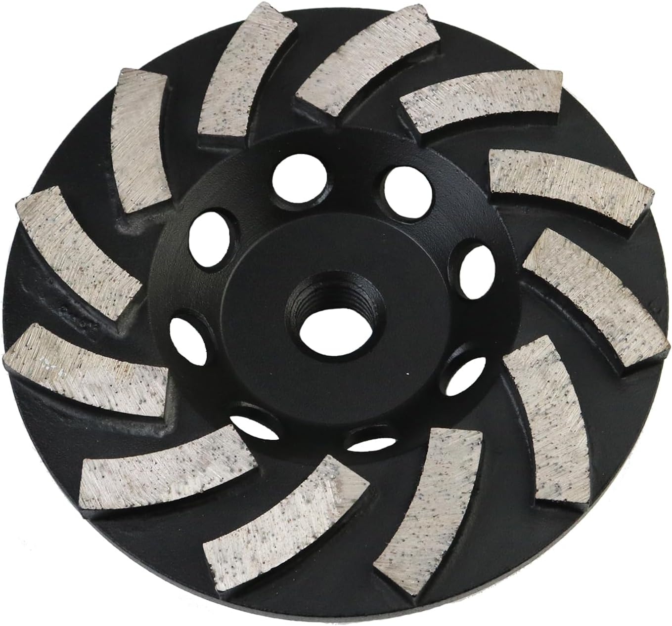 JDK Diamond Tools4.5โโ Turbo 12 Segments Grinding Wheel Cup Wheel for Stone Conrete,Masonry,Paint,Epoxy,Glue and Mastic,30/40 Grit, Medium Bond, 5/8"-11 Arbor