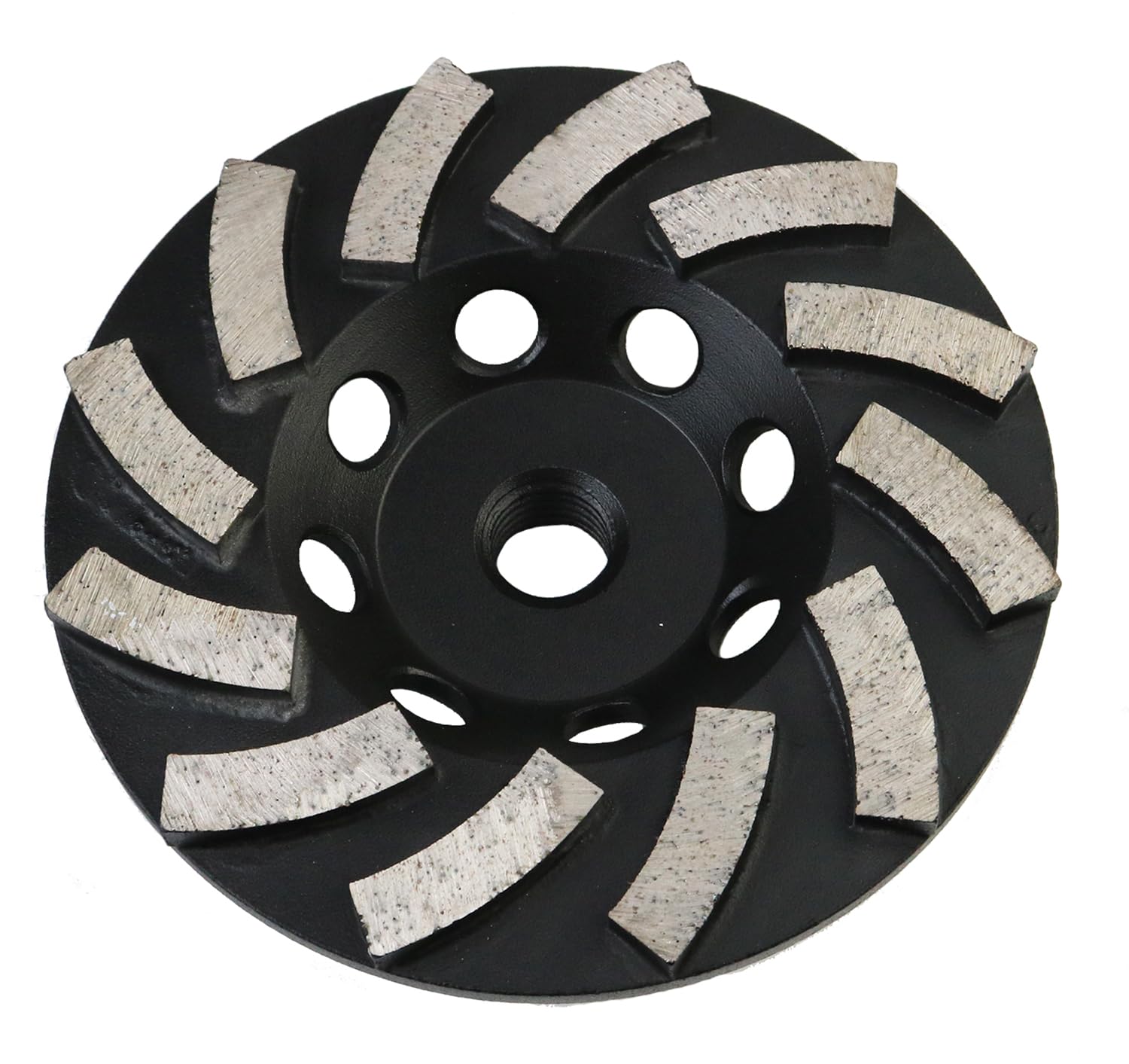 JDK Diamond Tools4.5’’ Turbo 12 Segments Grinding Wheel Cup Wheel for Stone Conrete,Masonry,Paint,Epoxy,Glue and Mastic,30/40 Grit, Medium Bond, 5/8"-11 Arbor