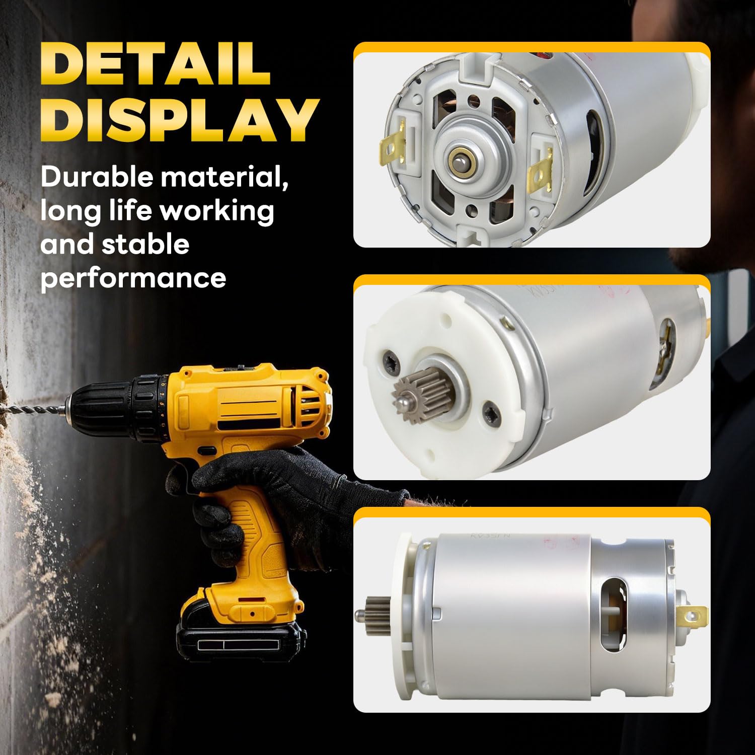 Motor de dientes mejorado N075847 compatible con DeWalt 12V DCD700 DCD710 DCD710S2 DCD700CK2 DCD710C2 DCD710DV DCD710D2