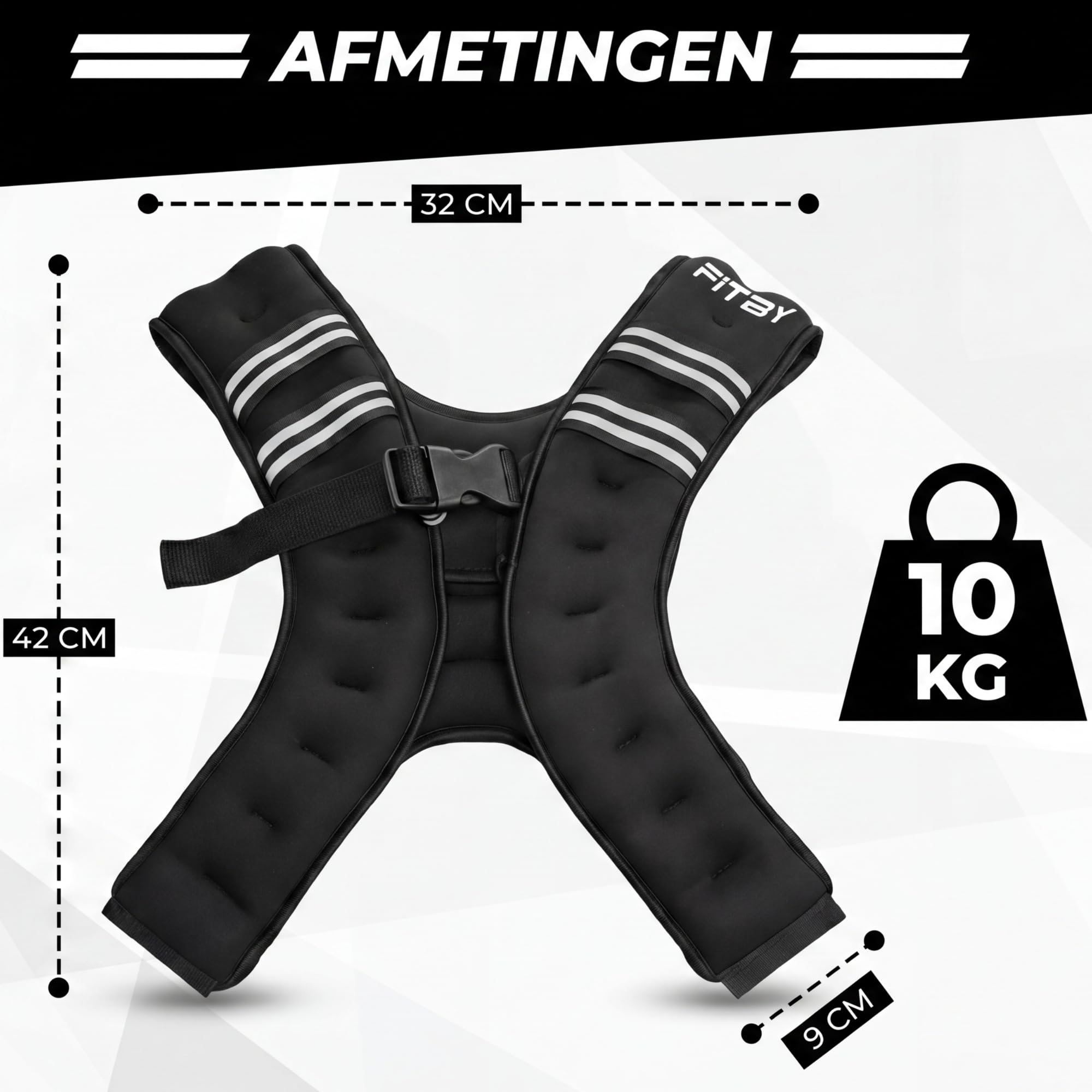 Giubbotto Zavorrato 10 kg Regolabile, Gilet Zavorrato per CrossFit, Calisthenics, Running e Allenamento Fitness, Weighted Vest Traspirante, Resistente all'Acqua, Nero