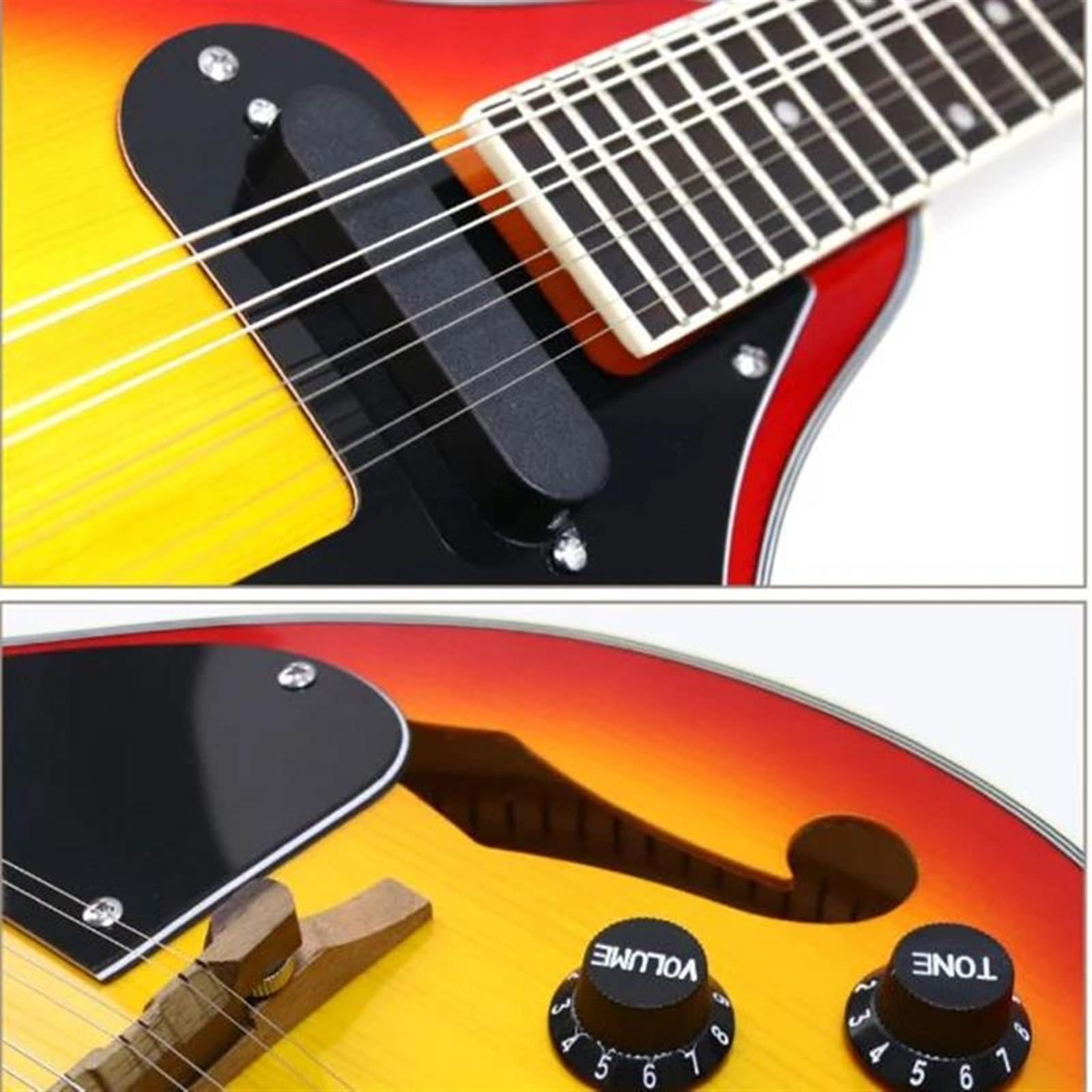 Generic Mandolin Instrument Electric Mandolin Spruce Acoustic Guitar 8 Strings Hollow F Sound Hole Mandocello Instrument - Image 5