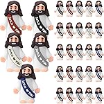 Bememo 25 Pcs Little Jesus Figures Original Design Jesus Love You Mini Rubber Toys to Hide and Seek Christmas Religious Party Favors Sunday School Baptism Gifts(Retro Color)