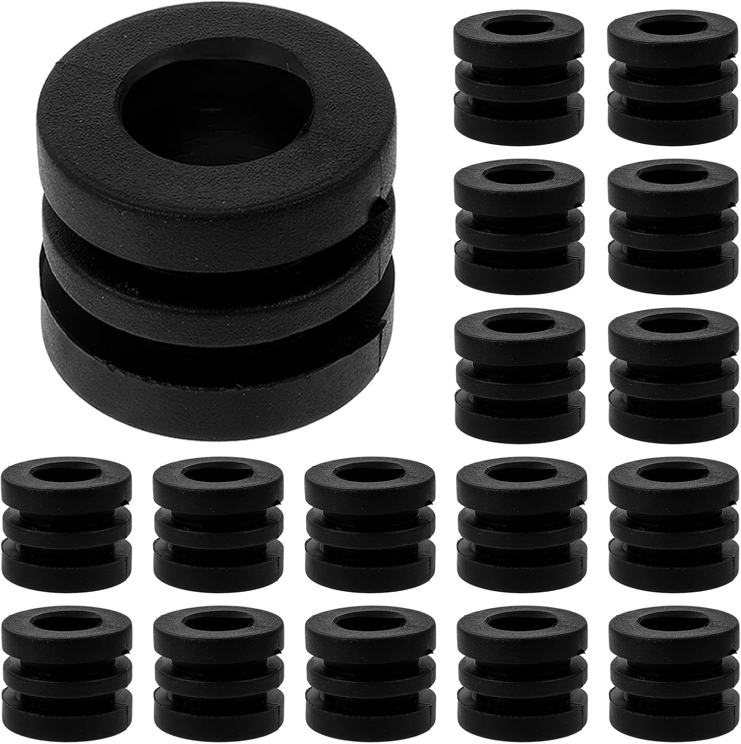Kisangel 16Pcs Foosball Table Bumpers, Rubber Rod Washers Replacement Parts | Elastic Gaskets for Football Machine Bearing Rods, Durable Black Bushings for Standard Arcade Game Tables Accessory