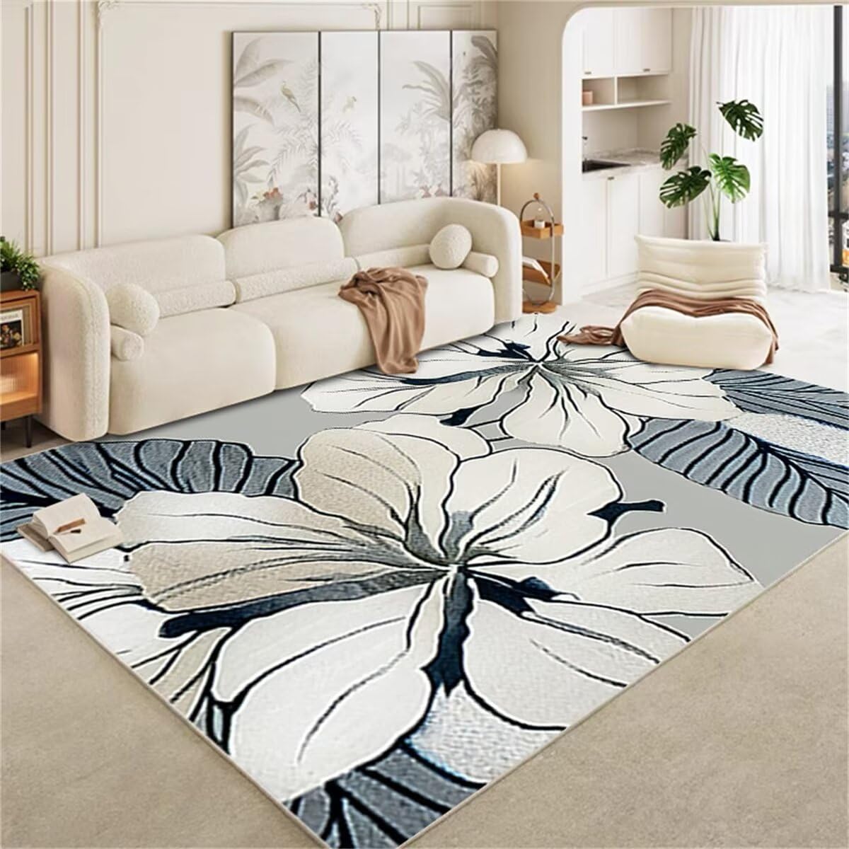 Tapis chambre bebe lavable gris grand tapis salon contemporaine 200X300