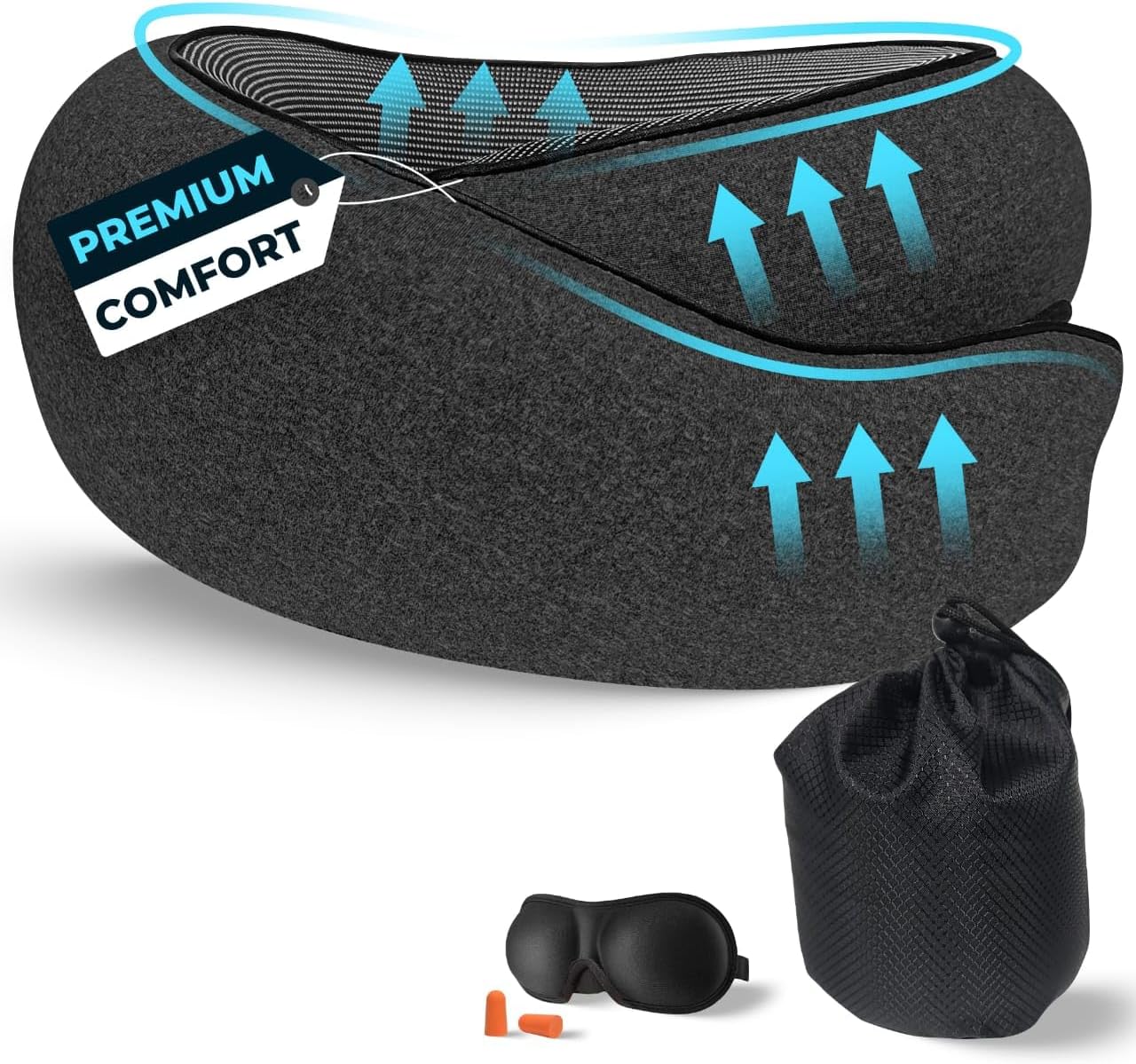 Premium Travel Neck Pillow | Soft Memory Foam Travel Essential Pillow | Supportive Neck Pillow for Kids & Adults | Adjustable & Ergonomic Design | Perfect for Traveling Airplane & Car Premium Travel Neck Pillow | Soft Memory Foam Travel Essential Pillow | Supportive Neck Pillow for Kids & Adults | Adjustable & Ergonomic Design | Perfect for Traveling Airplane & Car
