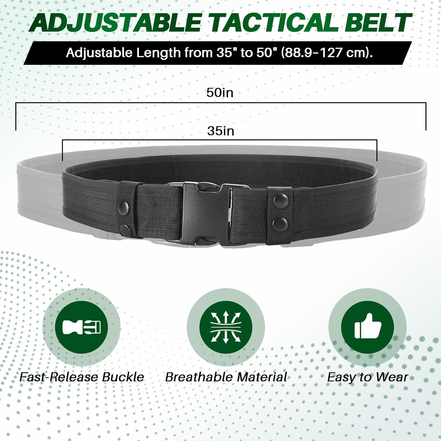 MAOPINER 10 in 1 Police Utility Belt, Tactical Security Guard Duty Belt, Law Enforcement Modular Equipment System, Military Tactical Utility Belt with Pouches, Black Molded Duty Belt Set - Image 3