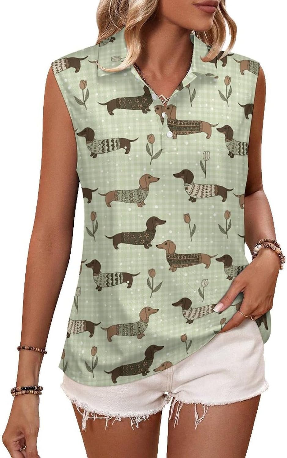 Women Sleeveless Golf Shirt Athletic Tank Tops Ladies Casual Polo Summer Workout Wear