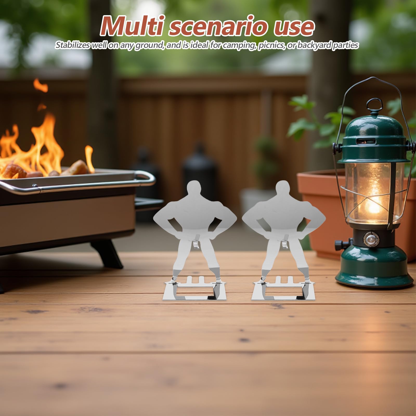 Barbecue - Supporto per hot dog, stabile, in acciaio, riutilizzabile, ideale per barbecue, feste, picnic e attività all'aperto, dimensioni 5,5 x 4,3 pollici.