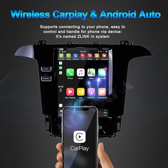 Android Tesla Style Radio Car Stereo 1 Din Autoradio GPS Navigation for Ford S-Max Galaxy 2007-2015 Multimedia Player Support Wireless Carplay DSP 12.1 inch Head Unit HD 1080P (4+ 64GB,6Core)