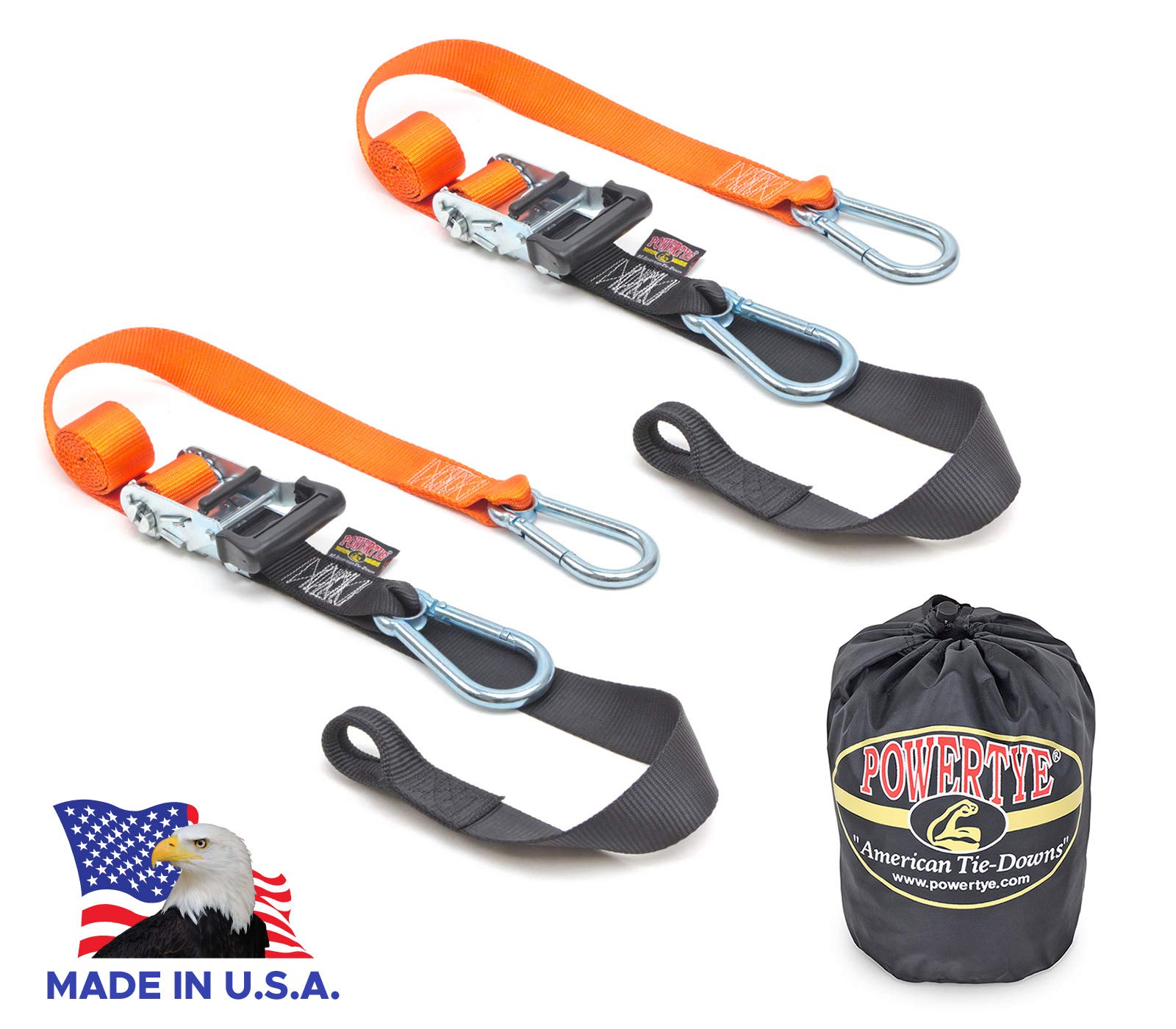 Buy PowerTye 1.5in x 6.5ft Heavy Duty Ratchet TieDown Straps with Soft