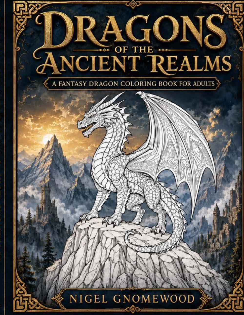 Dragons of the Ancient Realms: A Fantasy Dragon Coloring Book for Adults