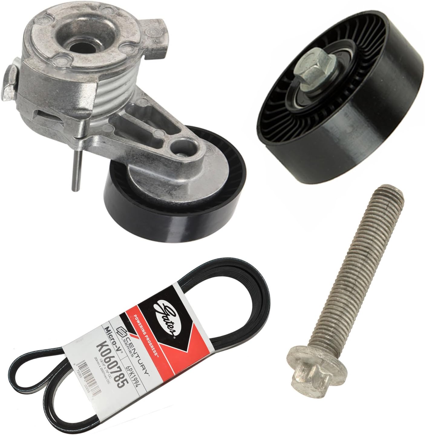 Drive Belt + Tensioner + Install Bolt + Idler Pulley for BMW E60 E90