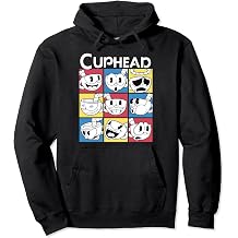 Cuphead Nine Squares of Different Emotions Graphic Hoodie Pullover Hoodie