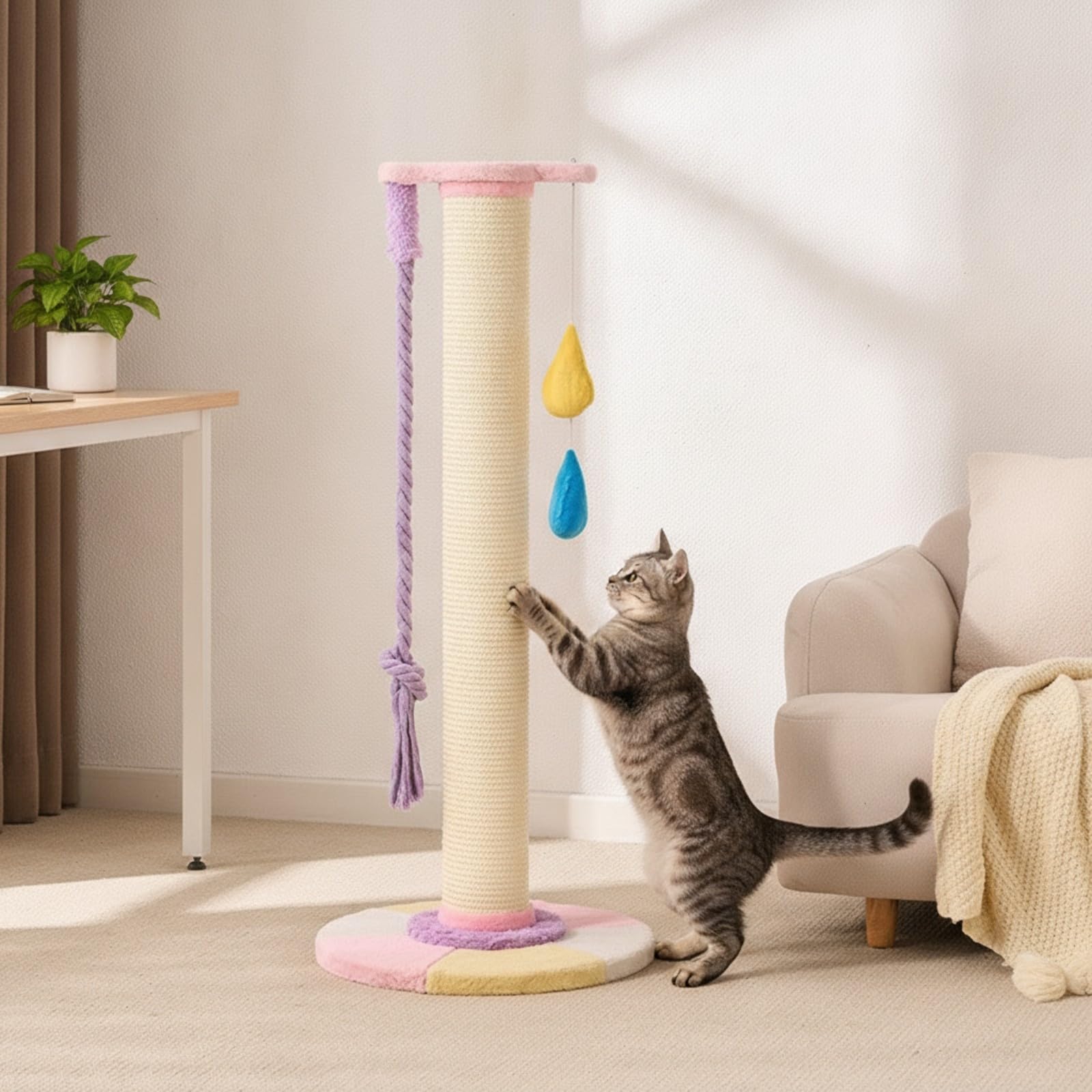 Colcolo Griffoir Vertical Gain Place | Hauteur 108 Cm, Antidérapant, Arbre, pr Intérieur, Rose