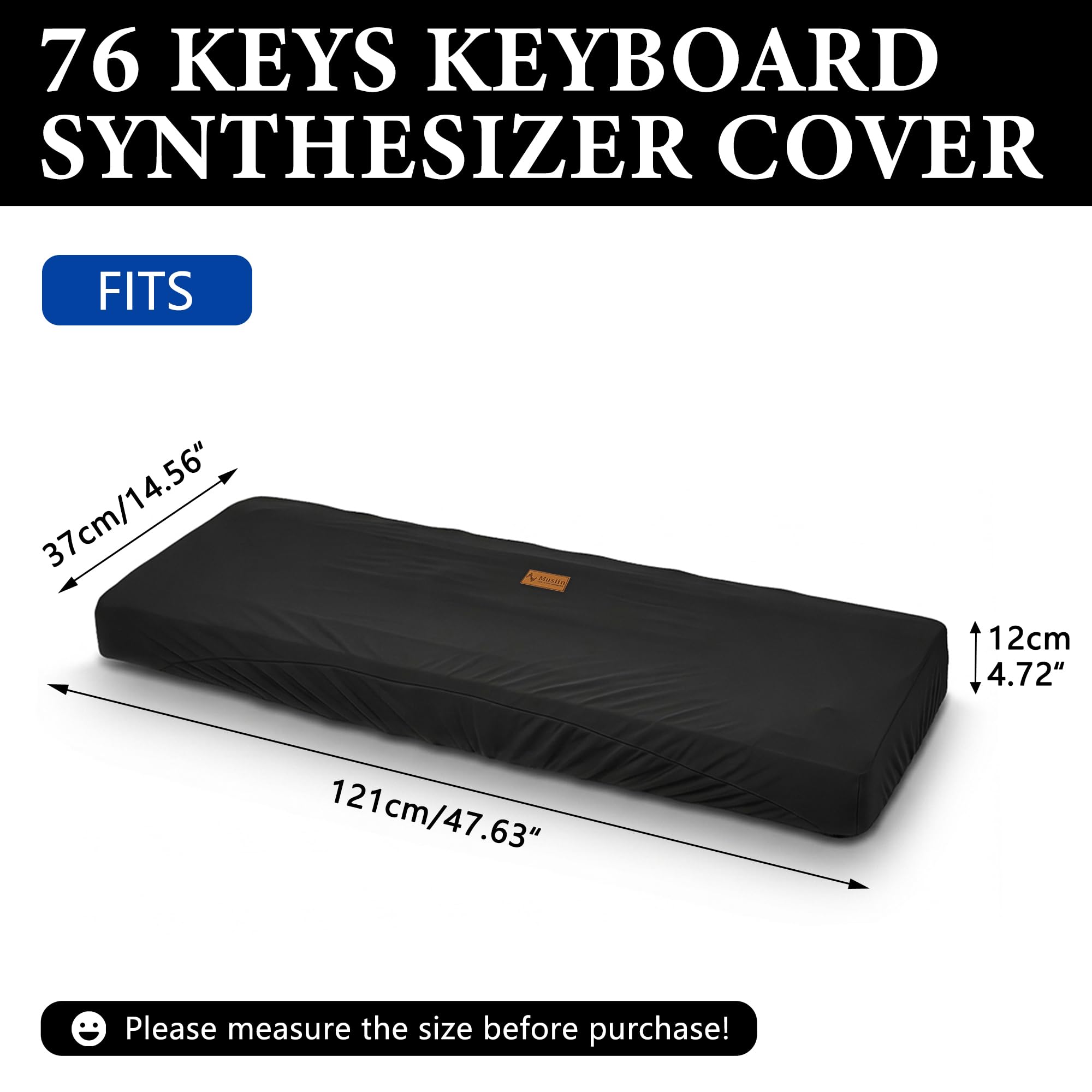 Musiin Housse de protection anti-poussière pour clavier de piano 76 touches, compatible avec KORG Pa4X ORIENTAL 76, Pa4X 76, Pa5X 76, Roland V-STAGE 76, Chinlon, toucher soyeux et design sur mesure
