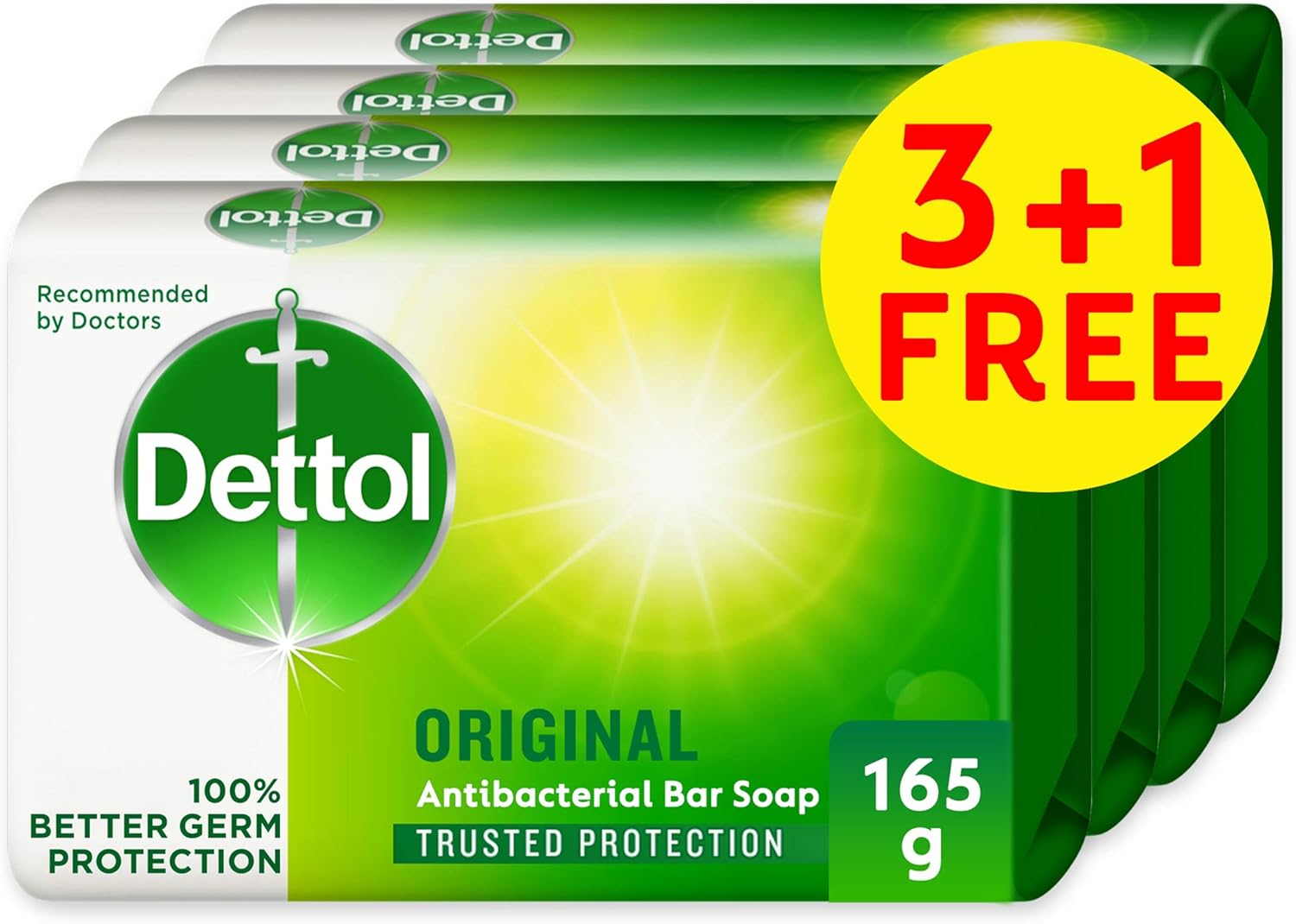 Dettol Original Antibacterial Bar Soap 165g 3+1 Free Pine Buy