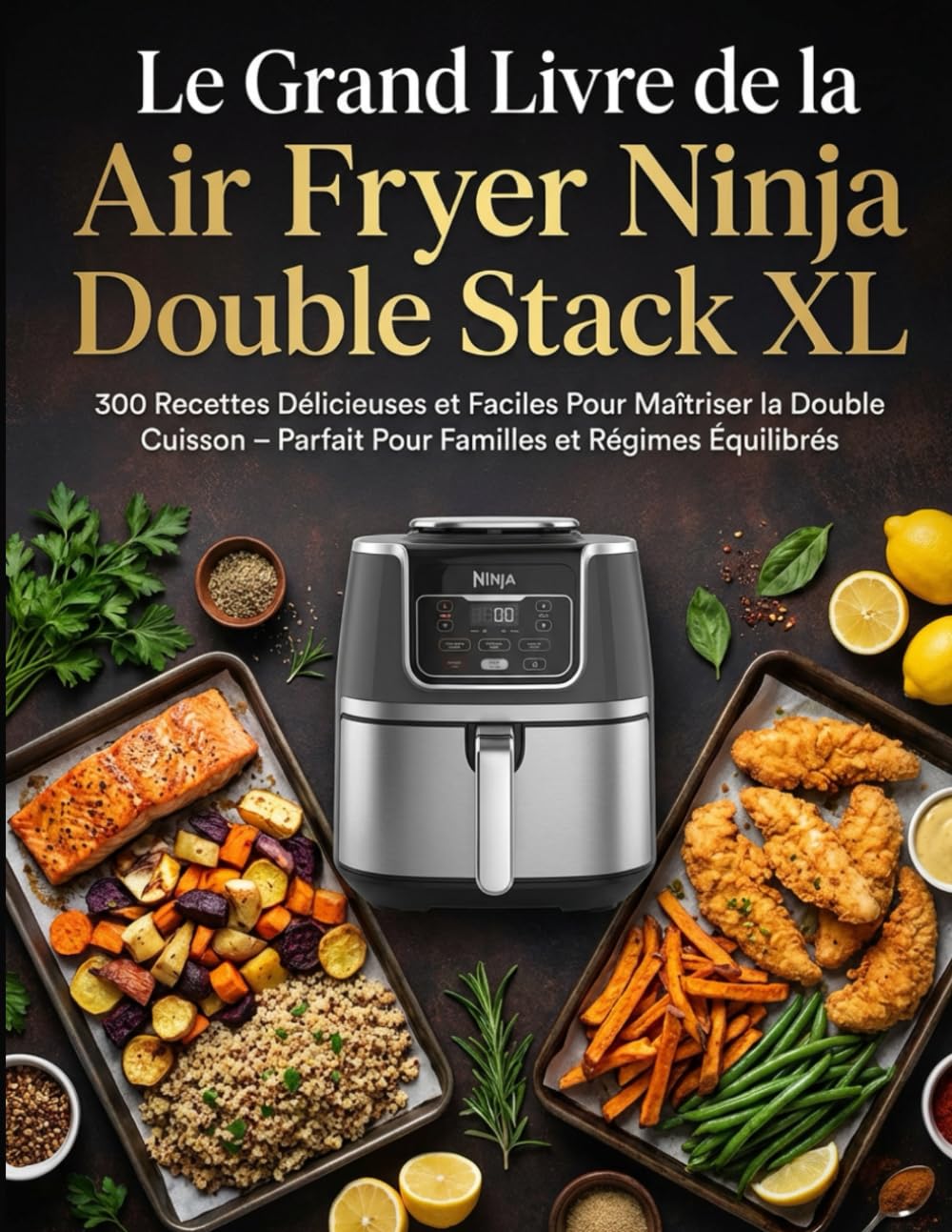 Le Grand Livre de la Air Fryer Ninja Double Stack XL: 300 Recettes Délicieuses et Faciles Pour Maîtriser la Double Cuisson – Parfait Pour Familles et Régimes Équilibrés